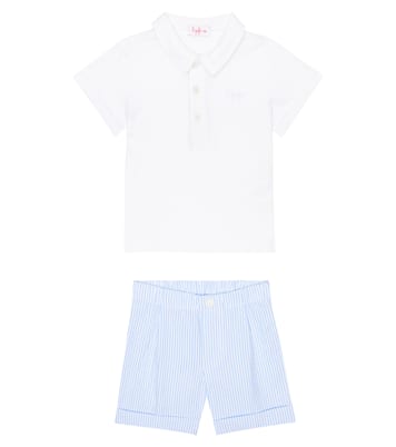 Baby cotton polo top and shorts set | Il Gufo