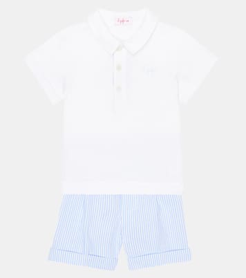 Baby cotton polo top and shorts set | Il Gufo