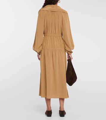 Dryden silk crêpe de soie midi dress | Joseph