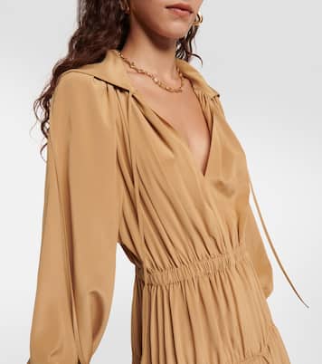 Dryden silk crêpe de soie midi dress | Joseph