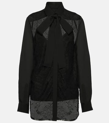 Blusa in misto seta con pizzo | Elie Saab