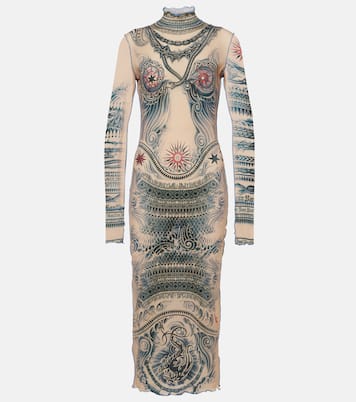 Vestido midi Tattoo Collection translúcido | Jean Paul Gaultier