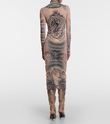 Vestido midi Tattoo Collection translúcido | Jean Paul Gaultier