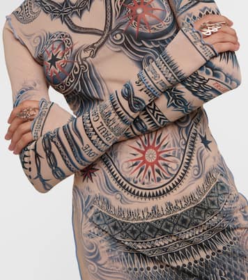 Vestido midi Tattoo Collection translúcido | Jean Paul Gaultier