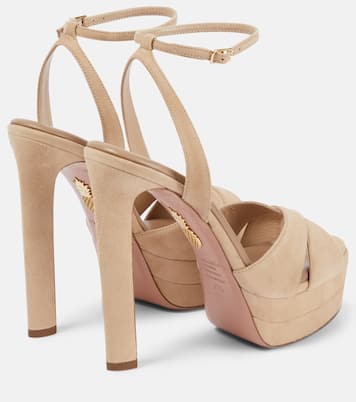Plateausandalen Divine 130 aus Veloursleder | Aquazzura