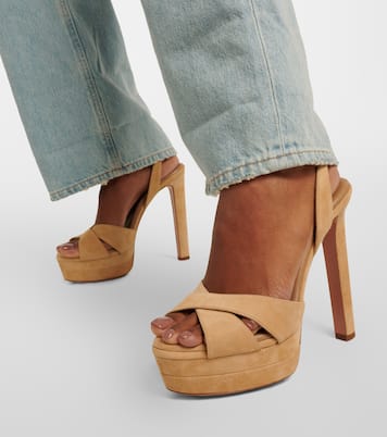 Plateausandalen Divine 130 aus Veloursleder | Aquazzura