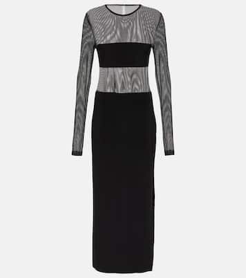 Dash mesh and jersey maxi dress | Norma Kamali