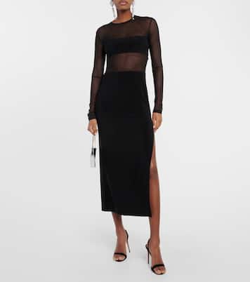 Dash mesh and jersey maxi dress | Norma Kamali