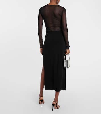 Dash mesh and jersey maxi dress | Norma Kamali