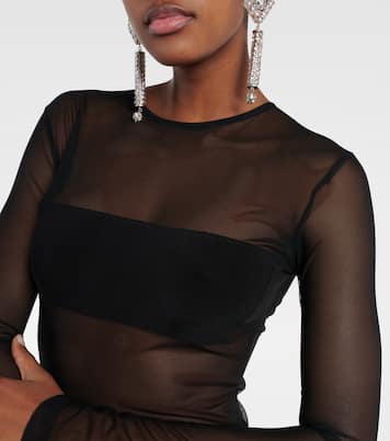 Dash mesh and jersey maxi dress | Norma Kamali