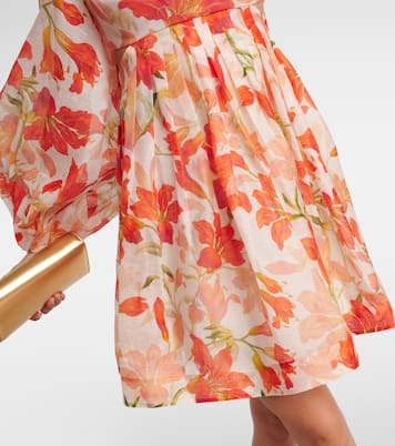 Tranquillity floral linen and silk minidress | Zimmermann