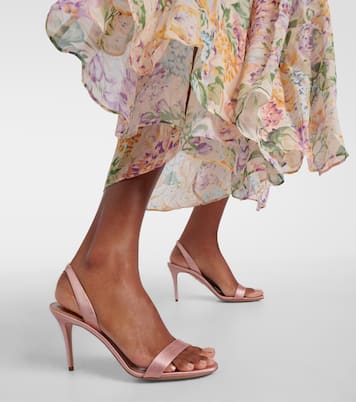 Sandalen So Nude 85 aus Metallic-Leder | Aquazzura