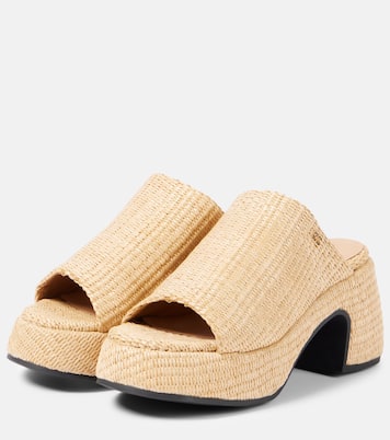 Butterfly raffia platform mules | Ganni