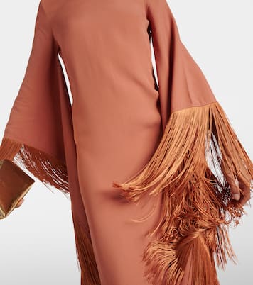 Vestido midi Del Mar de crepé con flecos | Taller Marmo