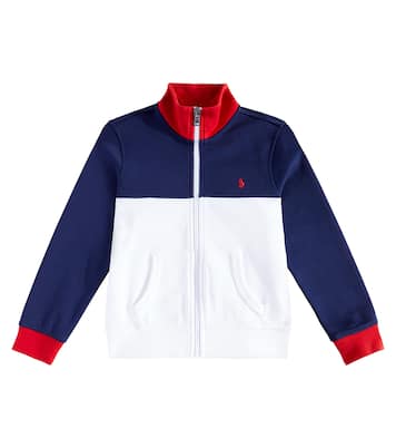 Cotton blend track jacket in multicoloured Polo Ralph Lauren Kids Mytheresa