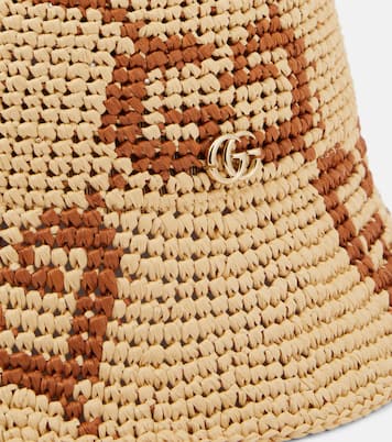 GG raffia-effect cloche hat | Gucci