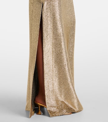 Abito lungo in lurex® con cristalli e cut-out | Rabanne