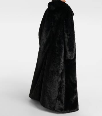 Off-shoulder faux fur coat | Balenciaga