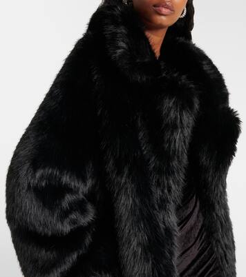 Off-shoulder faux fur coat | Balenciaga