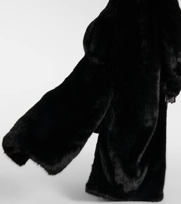 Off-shoulder faux fur coat | Balenciaga