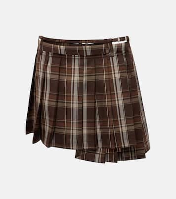 Minifalda de mezcla de lana plisada | Acne Studios