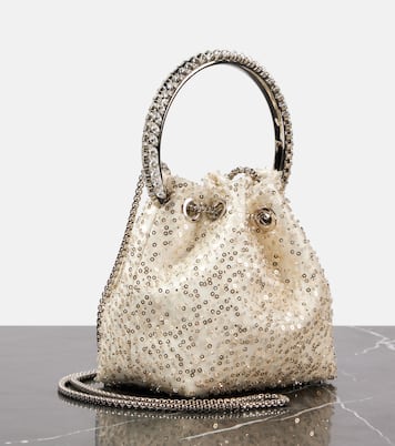Bucket-Bag Bon Bon mit Kristallen und Pailletten | Jimmy Choo