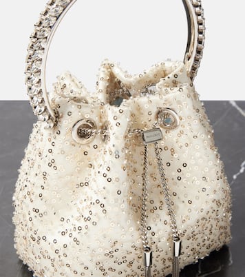 Bucket-Bag Bon Bon mit Kristallen und Pailletten | Jimmy Choo