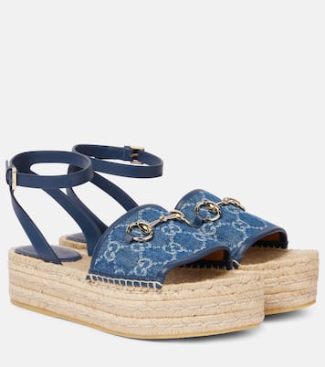 Sandali espadrillas Paloma in denim | Gucci