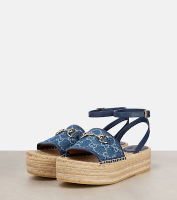 Sandali espadrillas Paloma in denim | Gucci