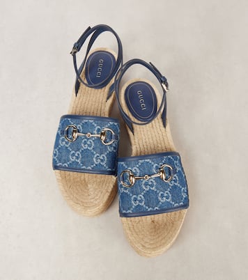 Sandali espadrillas Paloma in denim | Gucci