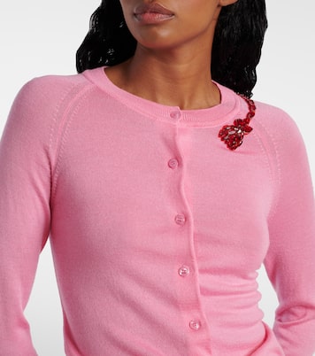 Cardigan in lana e seta con cristalli | Simone Rocha