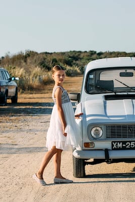 Verziertes Kleid aus Tweed und Chiffon | Patachou