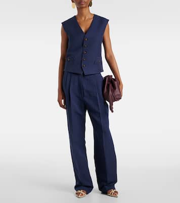 Gerade Hose Savannah Fox aus Leinen und Seide | Blazé Milano