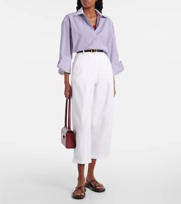 Pantaloni Mina a gamba larga in misto cotone | Max Mara