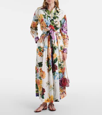 Camisa cropped de algodón floral | Dolce&Gabbana