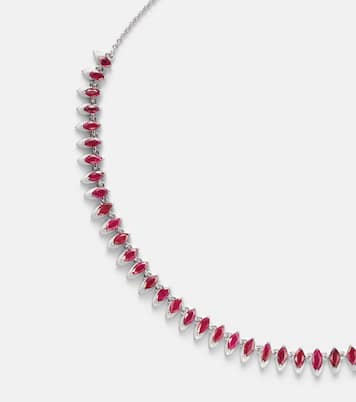 18kt white gold choker with rubies  | Kamyen