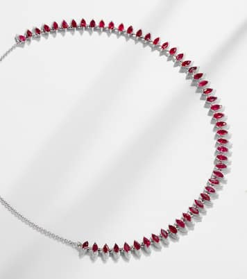18kt white gold choker with rubies  | Kamyen