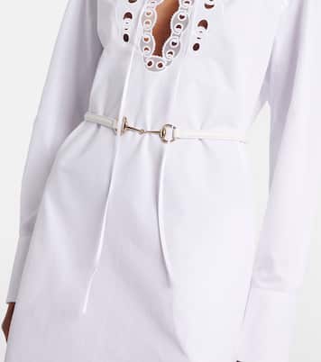 Abito midi Horsebit in popeline di cotone | Gucci