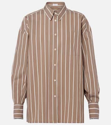 Chemise rayée en coton mélangé | Brunello Cucinelli
