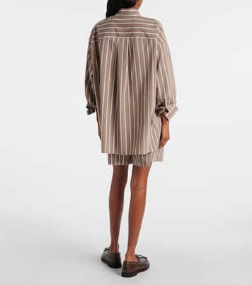 Chemise rayée en coton mélangé | Brunello Cucinelli