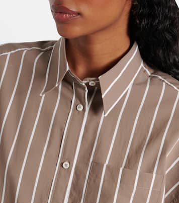 Chemise rayée en coton mélangé | Brunello Cucinelli