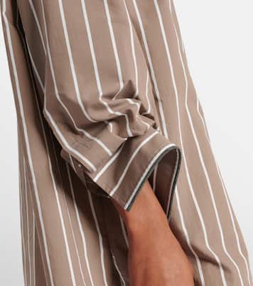 Chemise rayée en coton mélangé | Brunello Cucinelli