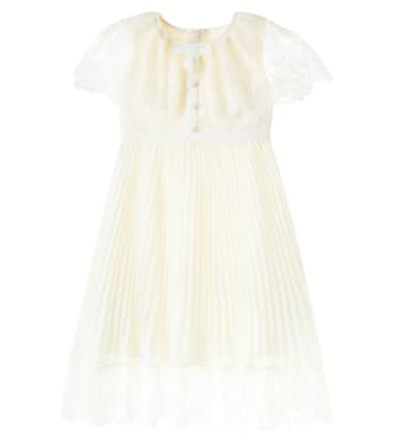 Caped chiffon and lace dress | Self-Portrait Kids
