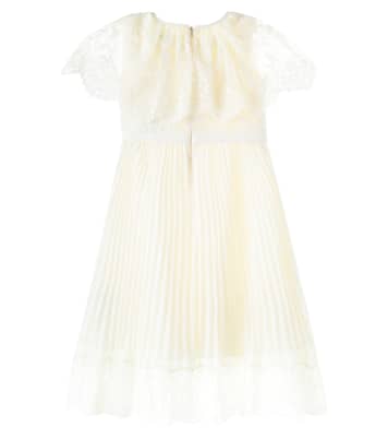Caped chiffon and lace dress | Self-Portrait Kids