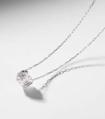 Collar con colgante Bezel Illusion de oro blanco de 18 ct con diamantes | Shay Jewelry