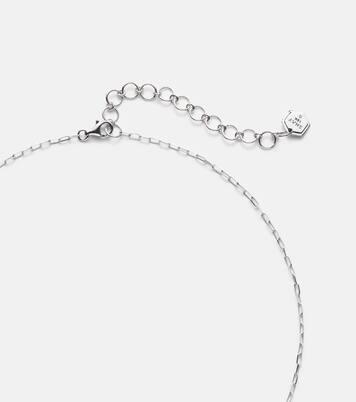 Collar con colgante Bezel Illusion de oro blanco de 18 ct con diamantes | Shay Jewelry