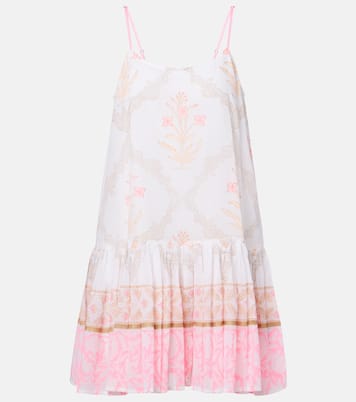 Floral ruched cotton minidress | Juliet Dunn