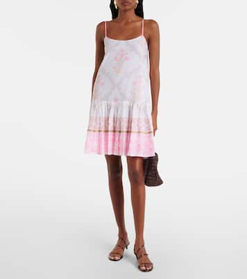 Floral ruched cotton minidress | Juliet Dunn