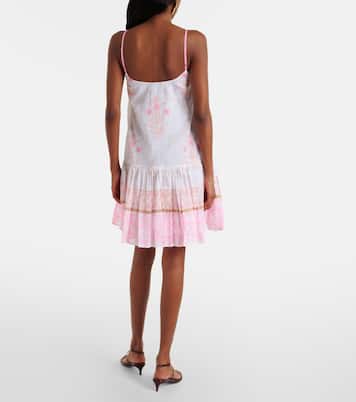 Floral ruched cotton minidress | Juliet Dunn