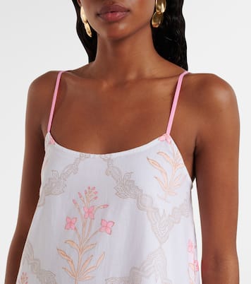 Floral ruched cotton minidress | Juliet Dunn